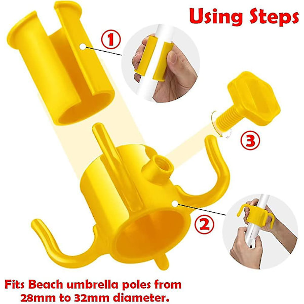 Handduksställ 5-pack Strandparasollhängare, 4-grepp Strandparasollhängare, Justerbar Plastparasollhängare Kompatibel med Handdukar, Kläder, H