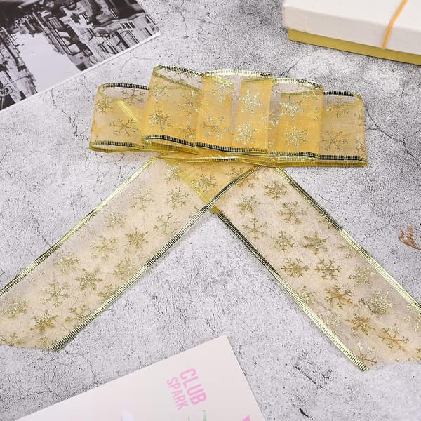 10 storlekar DIY fjäril glitter snöflinga gasbind presentförpackning slips (röd)