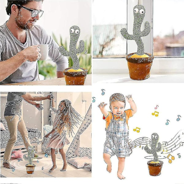 Dansande kaktusleksak, pratar Repetera Sjunger Sunny Cactus Toy(120 sånger)