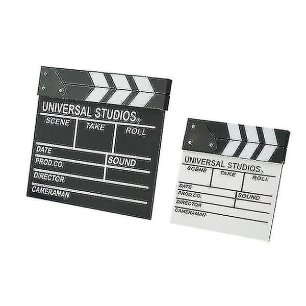 Film Film Clap Board Hollywood Clapper Board Träfilm Film Clapboard tillbehör（20*20 cm，svart）