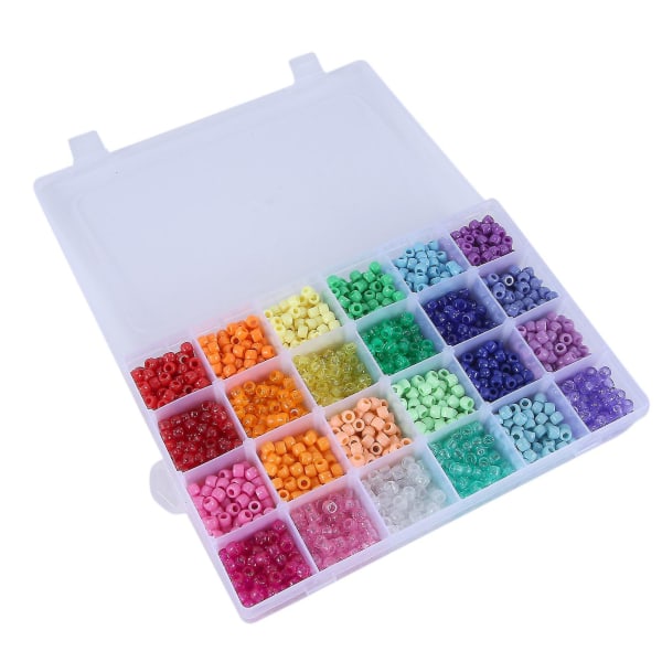 2880 Hålpärlor Rainbow Plastpärlor 6 X 9 Mm 24 färger 4 stilar Runda pärluppsättningar Lämpliga för gör-det-själv