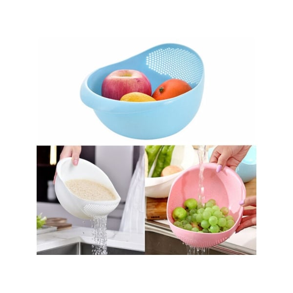 Multifunktionelt husholdningskøkken plastik ris vask sigte rengøring og filtrering frugtkurv grøntsagskurv køkkenværktøj