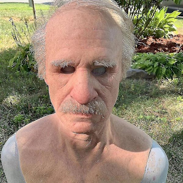 The Elder An Me Huvudbonad Realistisk Silikon Människohuvud Heltäckande Mustasch-4