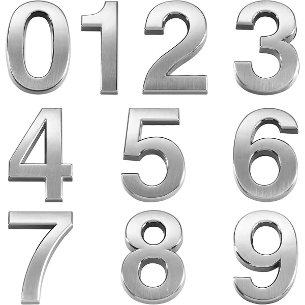 10 stycken hemgjord plakett nummer brevlåda nummer självhäftande dörrdekoration 0-9 adressnummerremsa