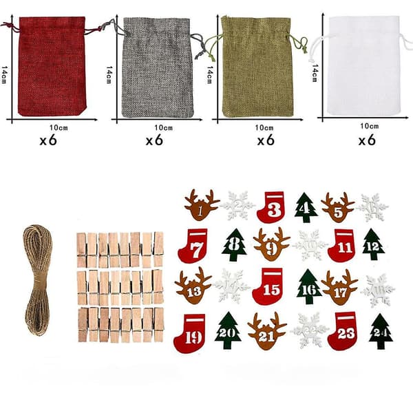 Gör-det-själv adventskalender hängande förpackningssträng