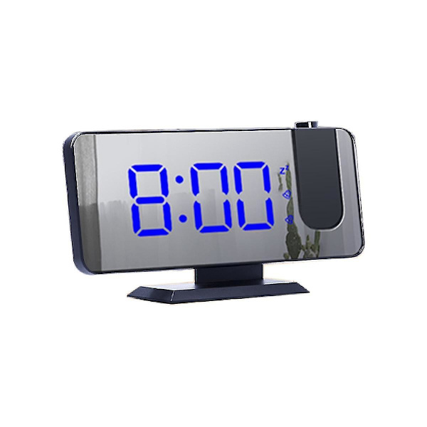 LED Digital Smart Väckarklocka 180 Tids Projektionsklocka Med Snooze Väcka Upp Funktion Skrivbord Dekorativ Klocka Vit