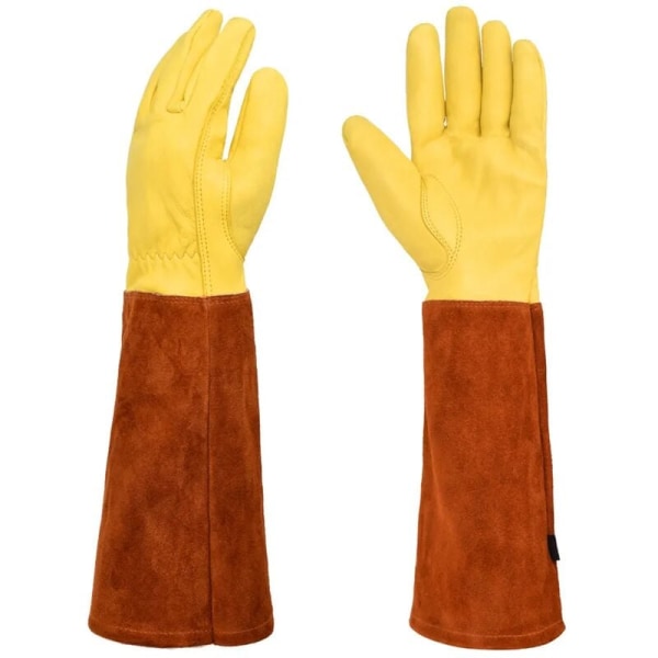 Havehandsker Kvinder/Mænd Havegaver - Havehandsker Pink Tornsikre handsker Kvinder Brunlig Gul Lange Havehandsker XL