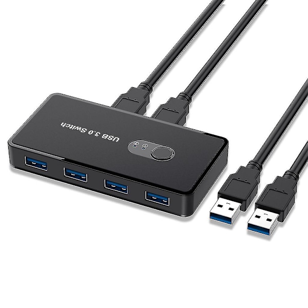 USB 3.0 Switch Selector KVM Switch Adapter 4 Portar 2 In 4 Ut Splitter Hub