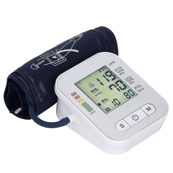 Bärbar blodtrycksmätare, digital blodtrycksmätare Helautomatisk överarms blodtrycksmätare Pulsmätning Yo