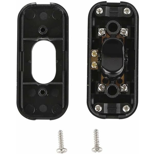 6 A to-polet afbryder, inline-kabelafbryder til små enheder eller lamper, sort - 4-pak
