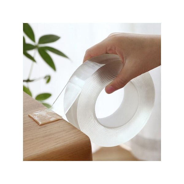 Transparent Nano Tape Tvättbar Återanvändbar Dubbelsidig Nano Tape Spårlös Klistermärke Avtagbar Universell Fönsterhäftämne