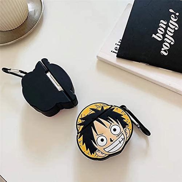 AirPods 1/2 -kotelo, Luova One Piece -hahmo Hat Monkey D. Luffy AirPods -kotelo, Tylikäs silikoninen kuulokkeiden suojakuosi AirPods 1/2 +koukku