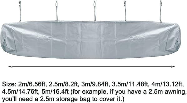 Skyddsfodral för uteplats, markisfodral (grå, storlek: 2,5 m)