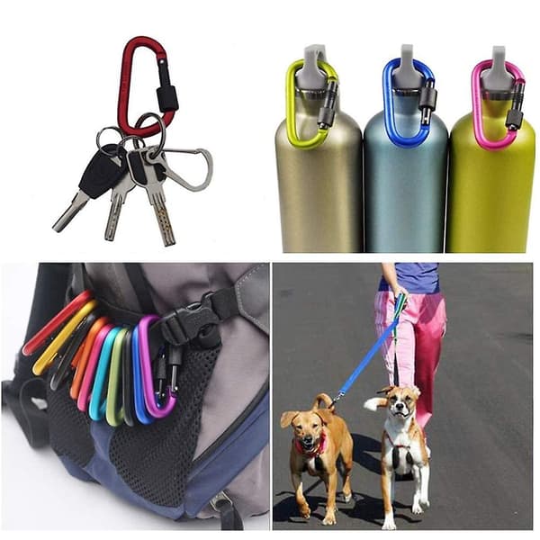 Aluminium karbinhake D-ring camping karbinhake vandringsnyckelring (10 stycken)