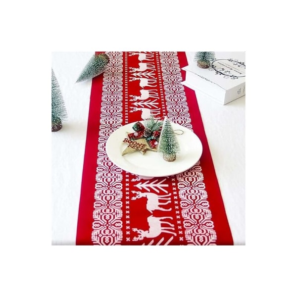 Joulupöytäliina Jouluinen puuvilla- ja pellavapöytäliina pöytäkoriste pestävä juhlapöytäliina 28×270cm Noel pöytäliina