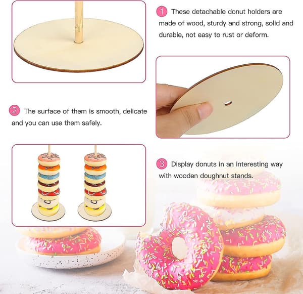 5 Pack Trä Dessert Donut Tower Bar Trä Bagel Cake Dessertbord