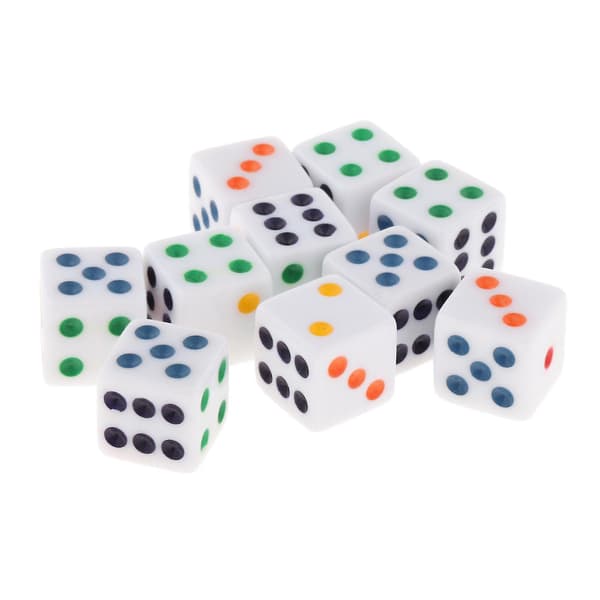 10 st akryltärningar tärningsspel pricktärningar för barfestspel