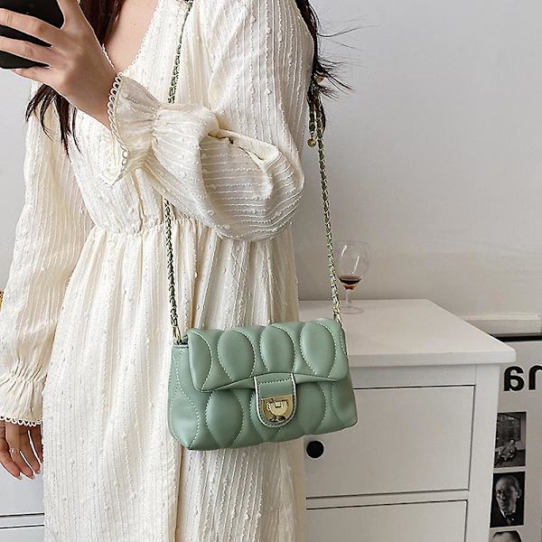 Liten crossbody-väska för kvinnor, trendig axelväska, damhandväskor i grönt