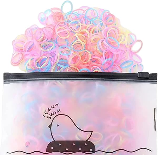 500 stycken mini elastiska gummiband, gelé