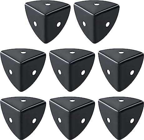 Svarta rostfria metallhörnskydd, 8-pack