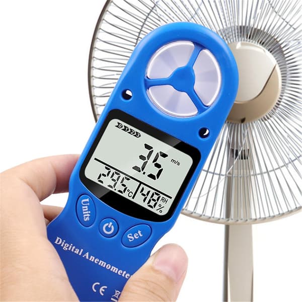 Digital Anemometer Termometer Mini Lcd Vindhastighetsmätare Lufthastighetsmätare Yo (Röd)