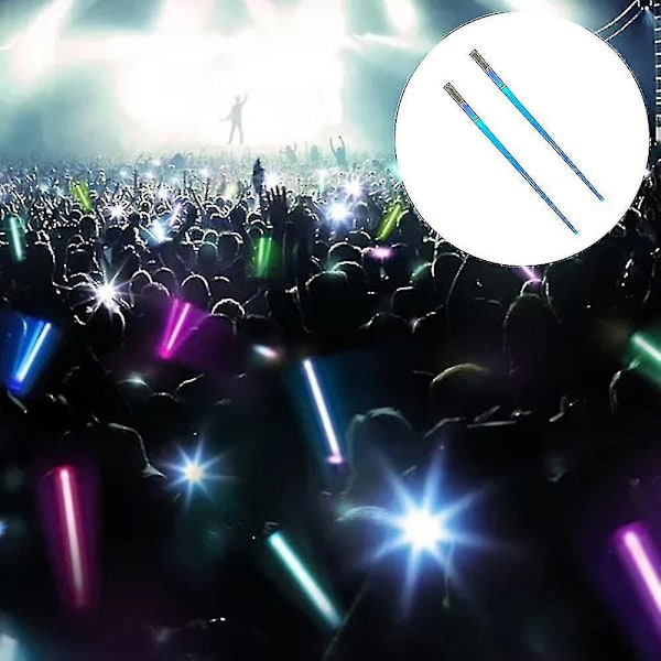 Led Luminous Chopsticks Light Stick Concert Artifact, Flashing Stick Chopsticks（Blå）