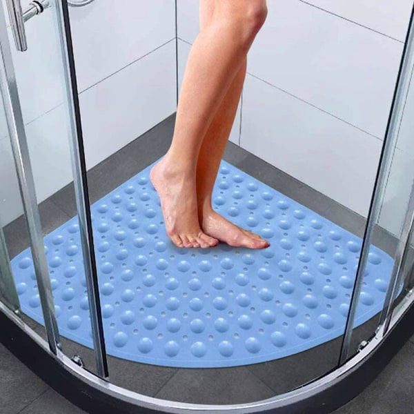 Sektor badrumsmatta 54 54cm Sektor PVC halkfri badrumsmatta för duschrummatta med sugkoppar badkarsmatta för badrum, himmelsblå