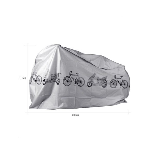 Universell cykelgarage (B) 2 000 x (H) 1 100 mm, grå, 200 x 110 cm