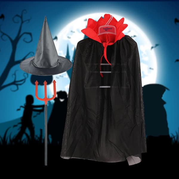 Halloween Bal Fest Mantel Svart