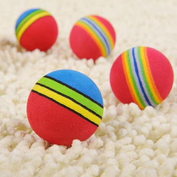 10 stycken skumgummi kattbollar interaktiva färgglada valp kattbollar