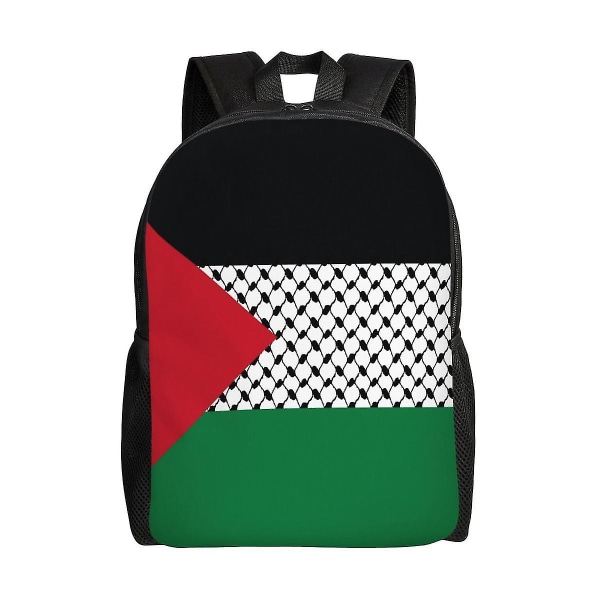 Palestine Flag Backpack School College Studentväska Lämplig för 16-tums bärbar dator Palestine Hatta Kufiya Pattern Reseryggsäck