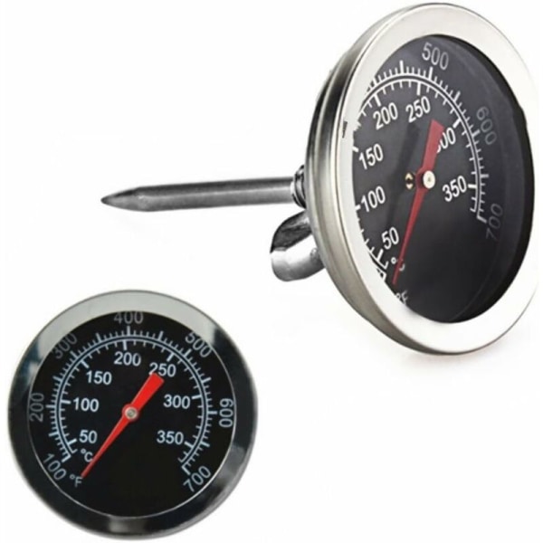 Ovntermometer i rustfrit stål Grillgrill Rygertermometer 50 til 350°C, 100 til 700℉ (Type A 350°C)