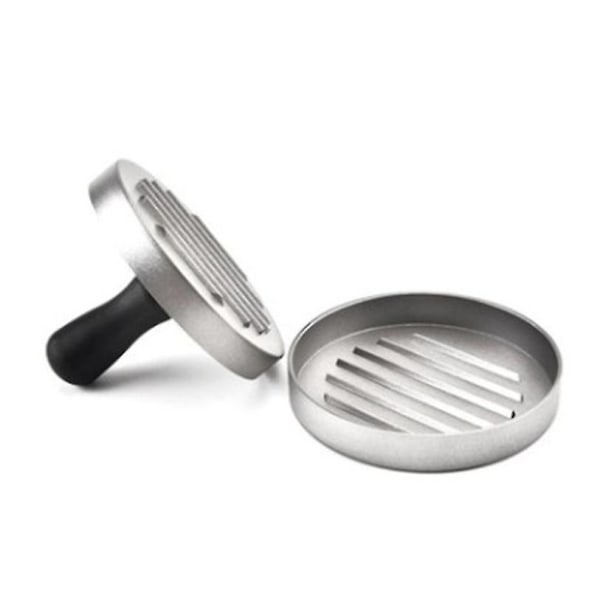 Hamburgerpress i rostfritt stål, biffpress med handtag, non-stick hamburgerpress