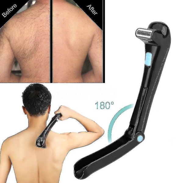 Män Elektrisk rygghårrakapparat Depileringsmanual sladdlös hopfällbar kroppshårtrimmer Hårborttagningsverktyg Dusch