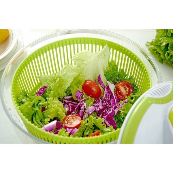 Large Capacity Salad Green Spinner - Nytt handtagssystem för effektiv, enkel spinning - Innovativ design med dräneringsgaller