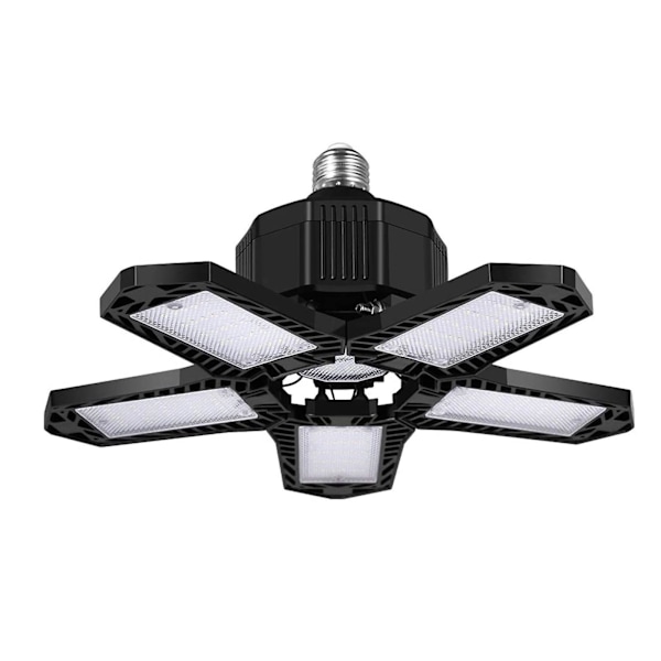 Led Five Leaf Garage Light Deformation Folding High Bay Light 80w Vit LightBlack