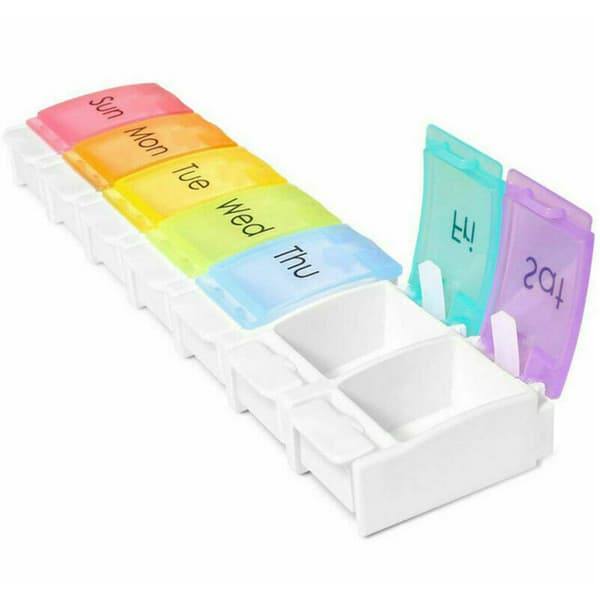Plastpillerask En vecka medicin med lock 7-dagars pillerask