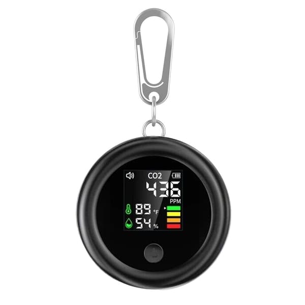 3 i 1 koldioxidmätare Mini Co2-detektor Luftkvalitetsmonitor 400-5000 Ppm Yo (svart)