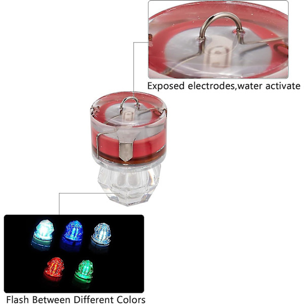 5 st Led Deep Drop Lights, Diamond Fiske Ljus Vatten Aktivera Led Ljusa Fiskebeten Deep Drop Rig Fiske Flashers（Blå）