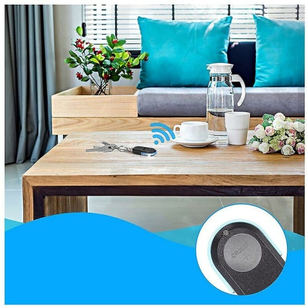 Kabellösare Schlüsselfinder med Alarm och LED-Licht (Blau)