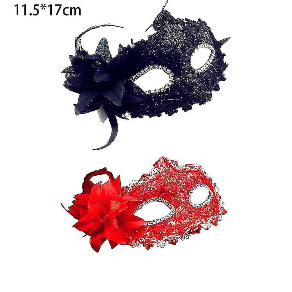 Maskeradmask för kvinnor Jul Kvinnor Blomma Halvmasker Ögonmask Spetsmask-1