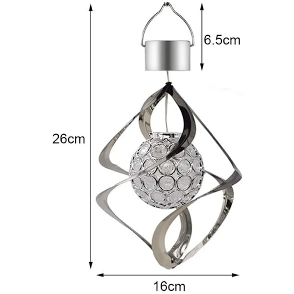 Solcells vindklocka ljus IP67 Vattentät LED vindsnurra färgförändrande lampa Utomhus hängande vindklocka ljus