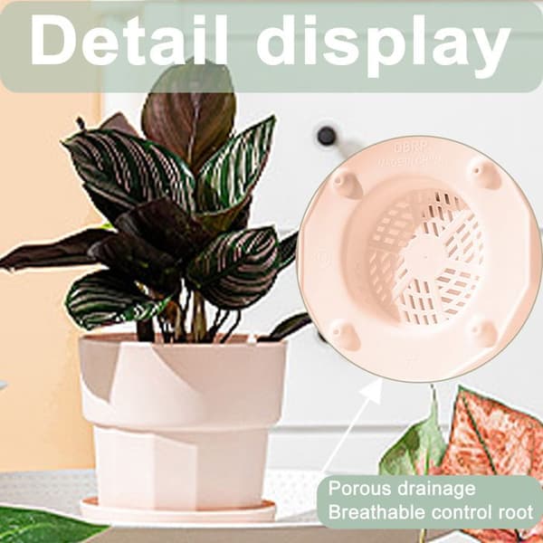 Blomkrukor, plastkruka, dräneringssystem, vattenreservoar, modern design, inomhus/utomhus.