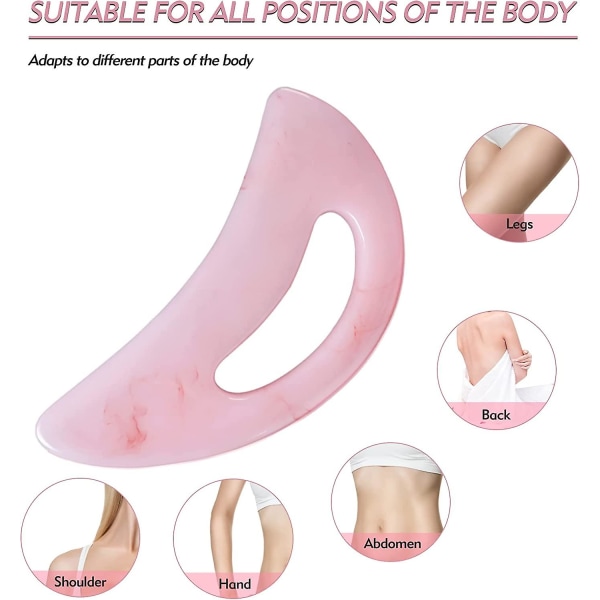 Stort Gua Sha-massageverktyg, massageapparat för lymfdränering, massageverktyg för muskelskrapning, kroppsskulptering Anticellulitverktyg för män och kvinnor (rosa)