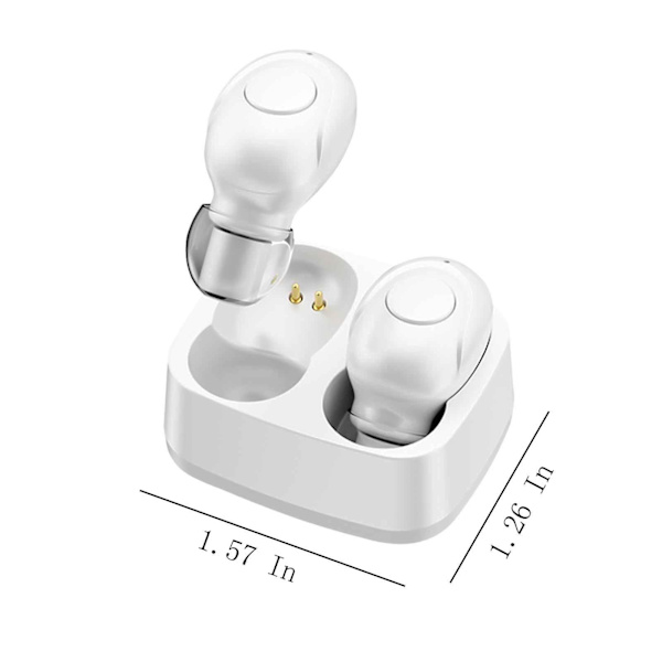 Trådlösa Bluetooth-hörlurar Binaural Mini Stealth In-ear-hörlurar Vit