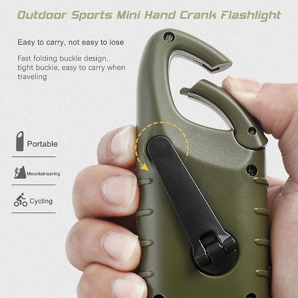 2-pack Hand Crank Solcellsladdad Ficklampa, Nödladdningsbar Led Ficklampa, Överlevnadsficklampa