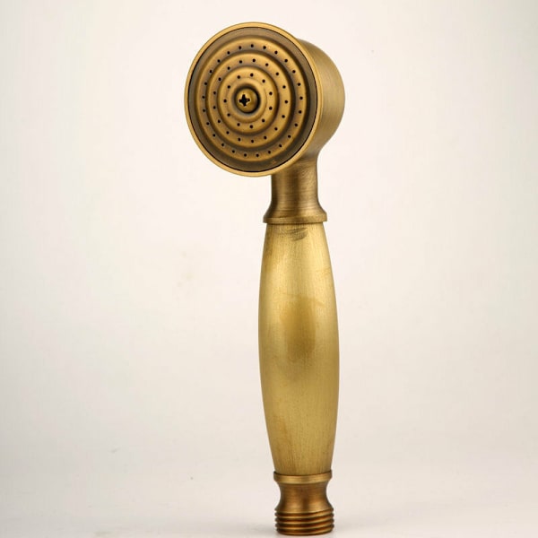 Nostalgisk retro blommmunstycke duschhuvud - mässing guldpläterad (guld mikrofon handdusch)