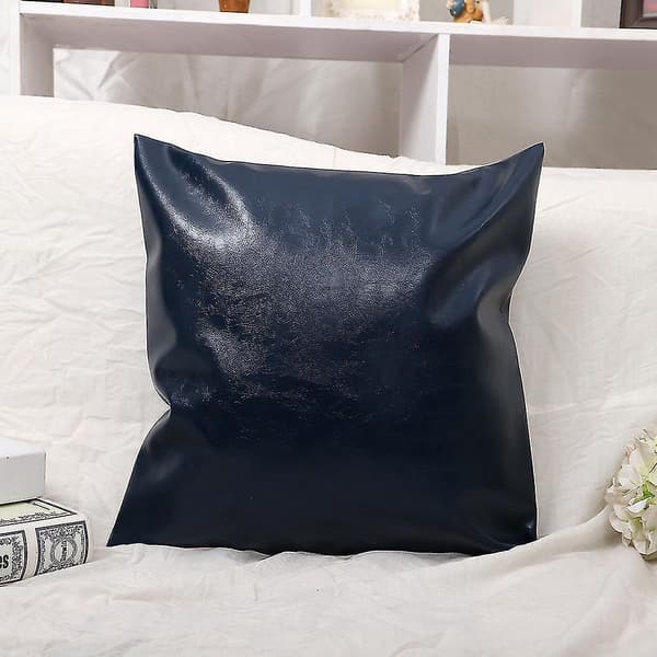 Faux Läder Kuddfodral Dekorationskudde Soffa Heminredning Enfärgad 45x45