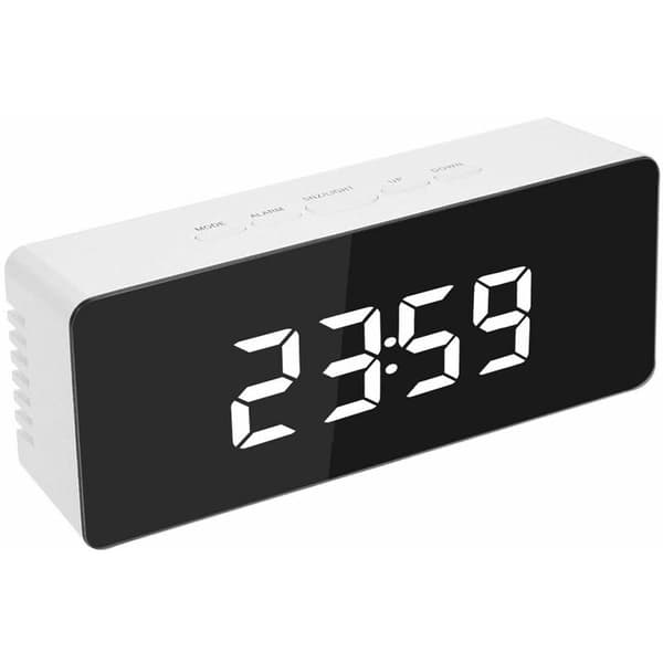 Digital väckarklocka bordsväckarklocka LED spegelväckarklocka temperaturdisplay