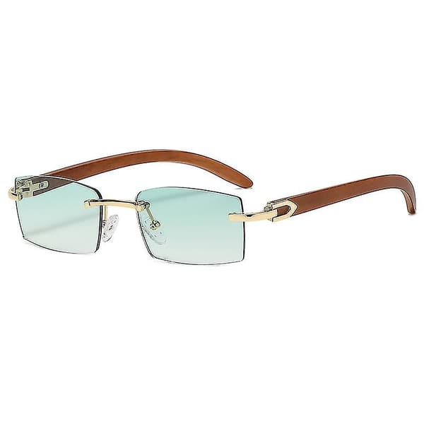 Wekity Rimless Rektangulära Solglasögon Tonade Ramlösa Glasögon Vintage Transparent Rektangulära Glasögon För Män